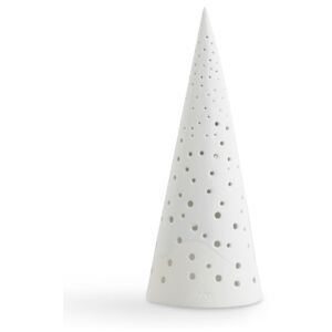 Bijeli božićni svijećnjak od koštanog porculana Kähler Design Nobili, visina 25,5 cm