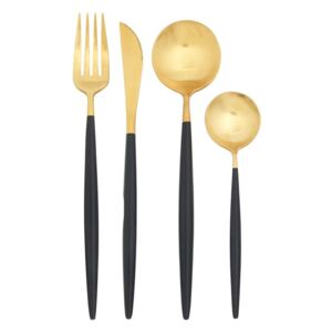Set od 16 pribora za jelo u zlatnoj crnoj boji od nehrđajućeg čelika Premier HouseWares Avie