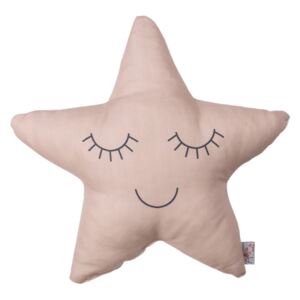 Bež-ružičasti pamučni dječji jastuk Mike & Co. NEW YORK Pillow Toy Star, 35 x 35 cm