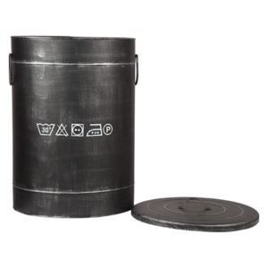 Crni metalni koš za prljavorublje LABEL51, ⌀ 40 cm