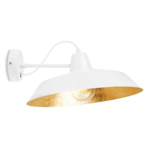Bijela zidna svjetiljka s detaljima u boji zlata Bulb Attack Cinco Basic