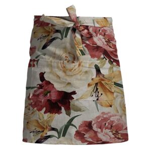 Lanena pregača s cvjetnim uzorkom Linen Couture Delantal Spring Flowers