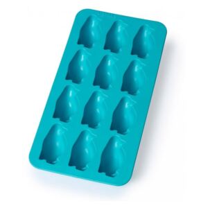 Plavi silikonski kalup za led Lékué Penguin, 12 kockica