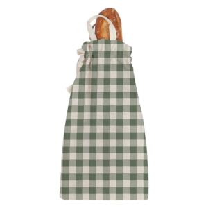 Platnena torba za kruh Linen Couture Linen Bread Bag Green Vichy