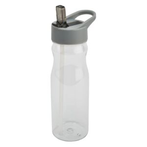 Siva boca s poklopcem i slamčicom Addis Bottle Clear And Grey, 700 ml