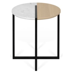 Pomoćni stol s pločom od hrasta i mramora TemaHome Sonata, ø 50 cm