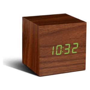 Smeđi budilnik sa zelenim LED zaslonom Gingko Brick Click Clock