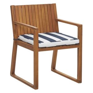 Zondo Vrtna stolica SASAN (svijetlo smeđa) (plavi prugasti jastuk)