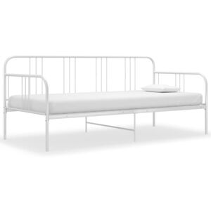 VidaXL Okvir za krevet na razvlačenje bijeli metalni 90 x 200 cm