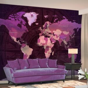 Foto tapeta - Purple World Map