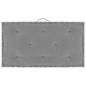 VidaXL Paletni podni jastuk sivi 73 x 40 x 7 cm pamučni