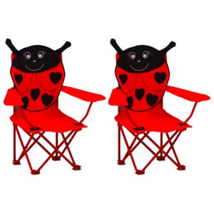 VidaXL Dječje vrtne stolice od tkanine 2 kom crvene
