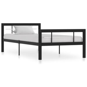 VidaXL Okvir za krevet crno-bijeli metalni 90 x 200 cm