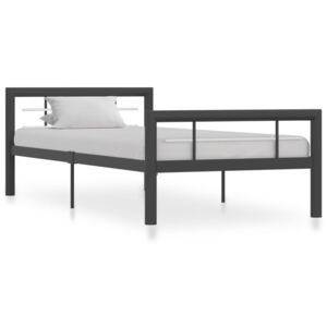 VidaXL Okvir za krevet sivo-bijeli metalni 90 x 200 cm