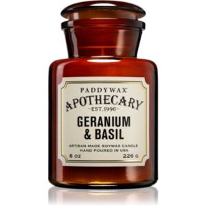 Paddywax Apothecary Geranium & Basil mirisna svijeća 226 g