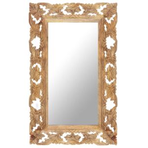 VidaXL Ručno izrezbareno ogledalo smeđe 80 x 50 cm masivno drvo manga