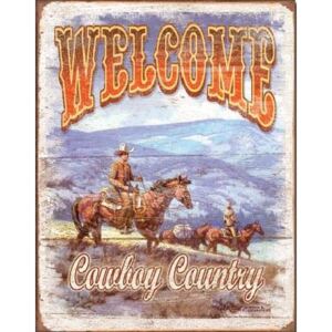 WELCOME - Cowboy Country Metalni znak, (31,5 x 40 cm)