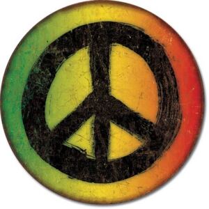 Rasta Peace Sign Metalni znak, (30 x 42 cm)