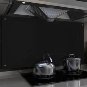 VidaXL Kuhinjska zaštita od prskanja crna 120 x 60 cm kaljeno staklo