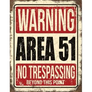Area 51 Metalni znak, (32 x 41 cm)