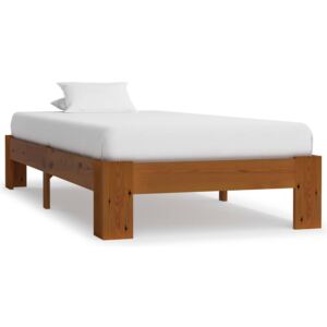 VidaXL Okvir za krevet od masivne borovine svjetlosmeđi 90 x 200 cm