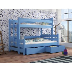 Dječji krevet na kat 90 cm Bivi (plava)