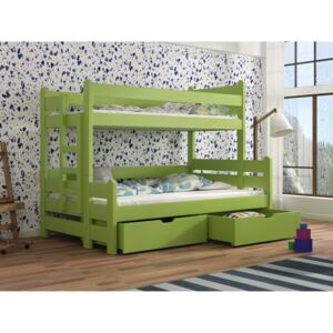 Dječji krevet na kat 90 cm Bivi (zelena)