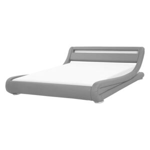 Bračni krevet 160 cm AVENUE (s podnicom i LED rasvjetom) (siva)