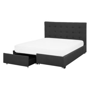 Bračni krevet 140 cm ROLLA (s podnicom i prostorom za odlaganje) (tamno siva)