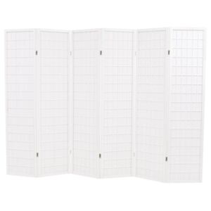 VidaXL Sklopiva sobna pregrada sa 6 panela u japanskom stilu 240x170 cm bijela