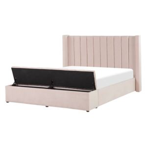 Zondo Bračni krevet 160 cm NAIROBI (tekstil) (svijetlo ružičasta) (s podnicom). Akcija -13%